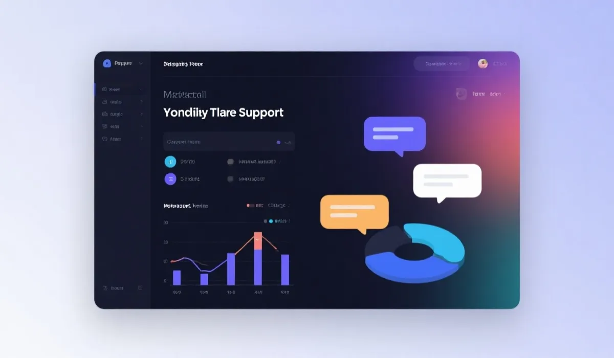 客服与数据支持插画